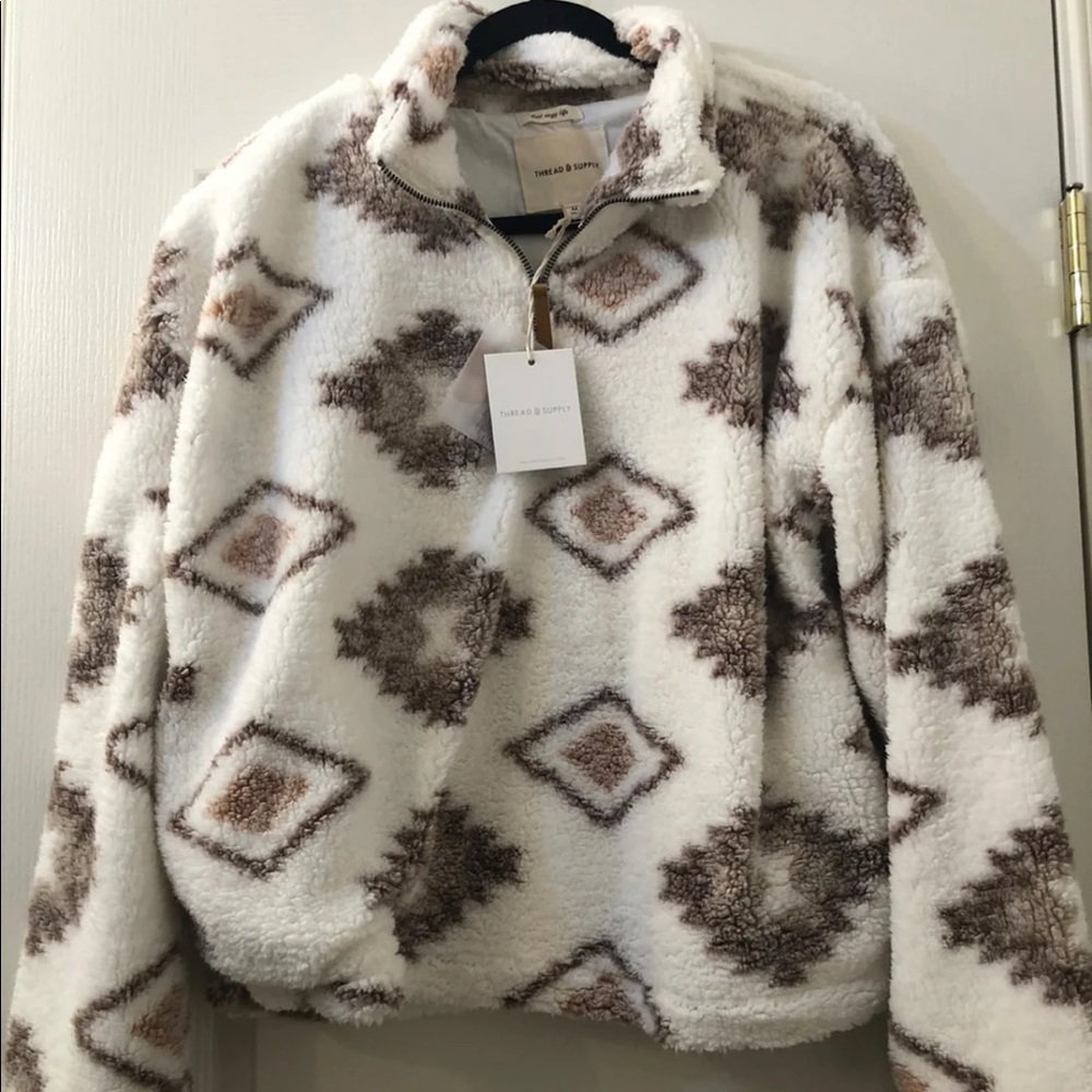 Thread & Supply sherpa 1/4 zip Aztec